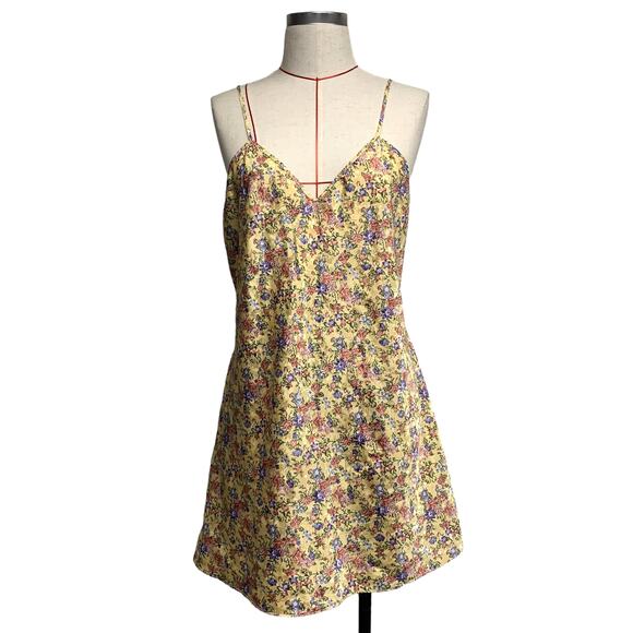Vintage Val Mode Womens Size M Floral Print Slip Mini Dress - Picture 1 of 7